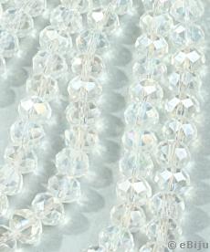 Csiszolt rondelle kristály gyöngyök, átlátszó AB, 0.6x0.8 cm