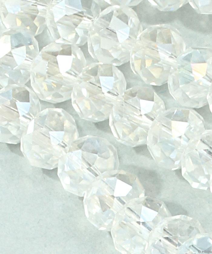 Csiszolt rondelle kristály gyöngyök, átlátszó AB, 0.6x0.8 cm
