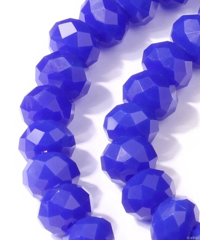 Csiszolt rondelle kristály gyöngyök, kobaltkék, 0.6 cm, ár/szál