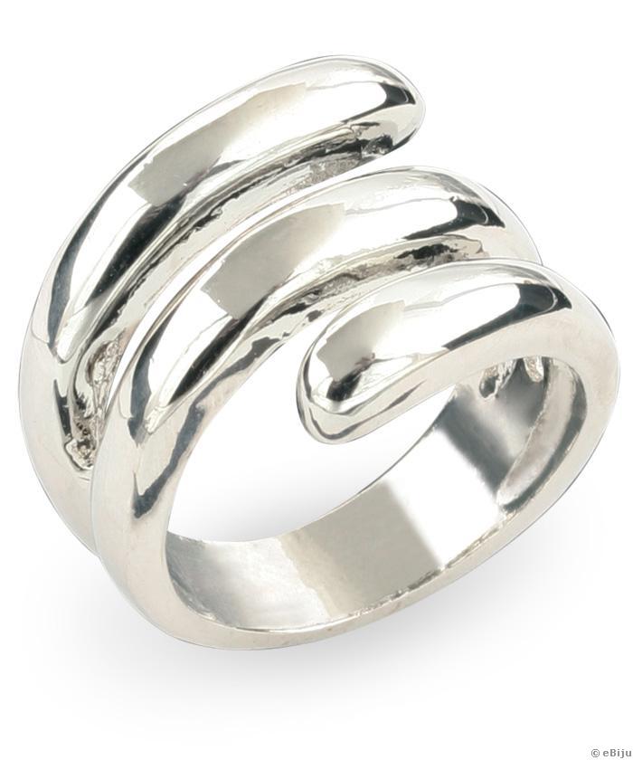 Ezüstszínű kígyó gyűrű, fémből
