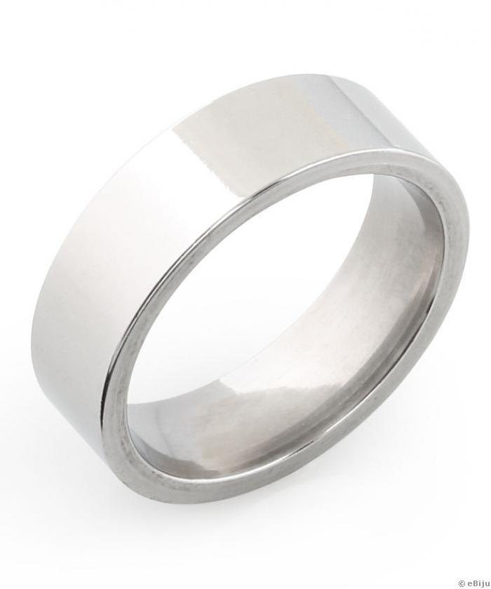 Ezüstszínű uniszex gyűrű, rozsdamentes acélból, 18 mm