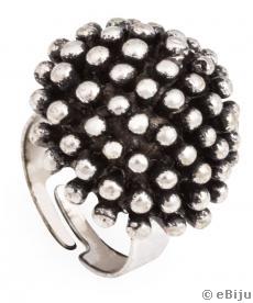 Fekete-ezüst színű, korall alakú gyűrű