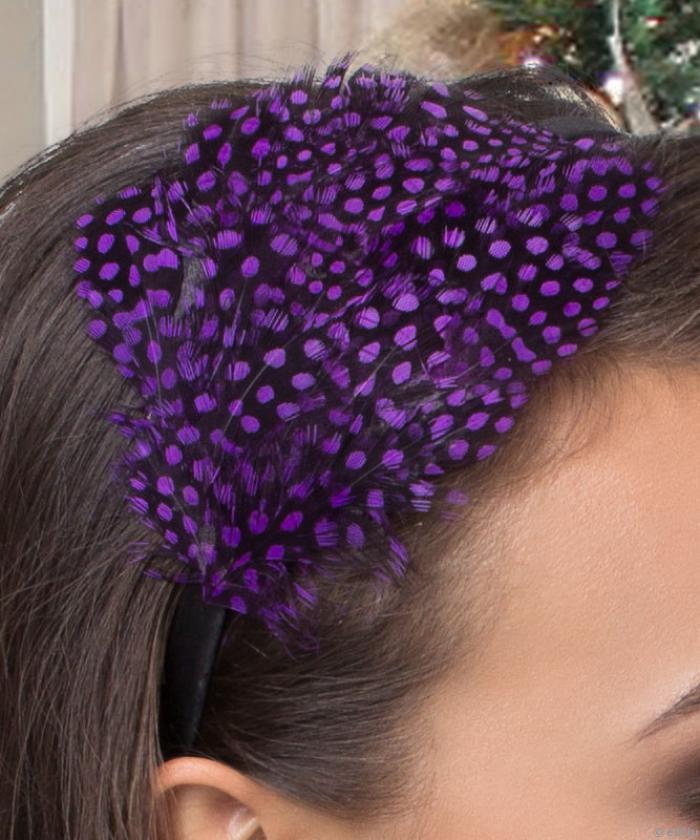 Fekete-lila tollas hajpánt