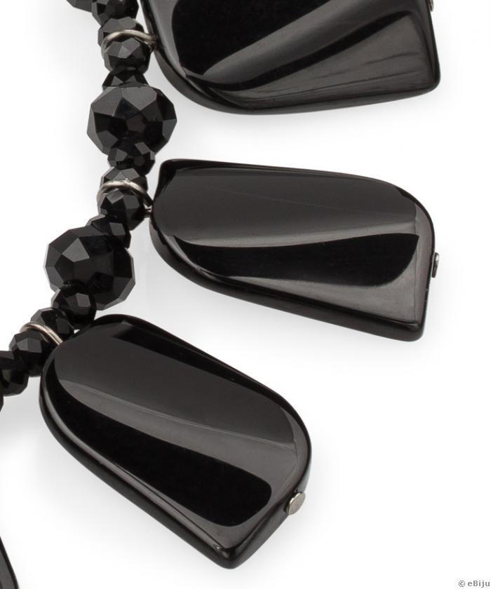 Fekete onix nyakék dekoratív elemekkel és kristályokkal