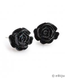 Fekete rózsa fülbevaló