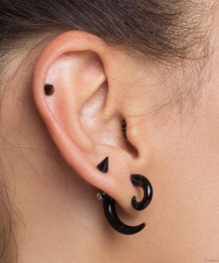 Fekete tribál fülbevaló-piercing