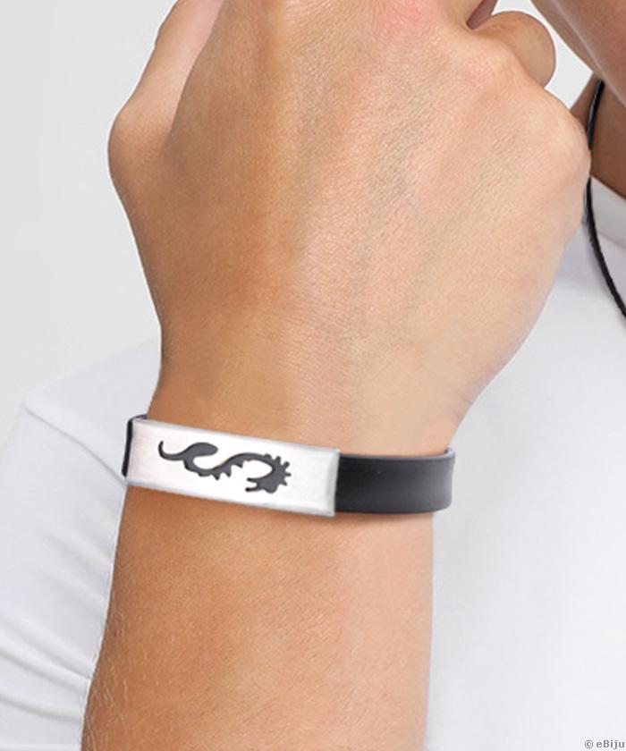 Férfi karkötő, stilizált sárkány formával