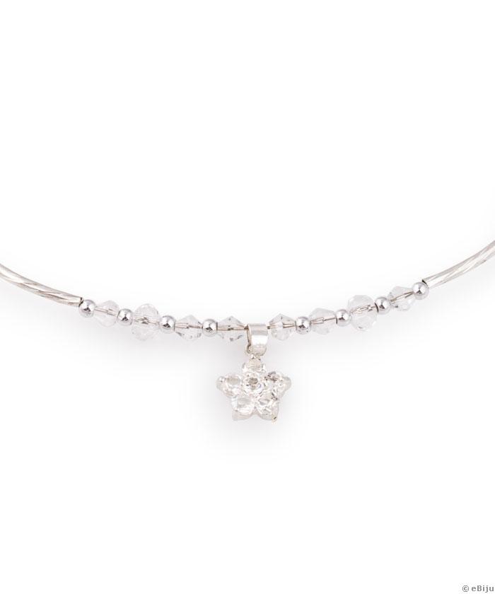 Fix nyakék, rondelle és bikónikus fehér kristályokkal