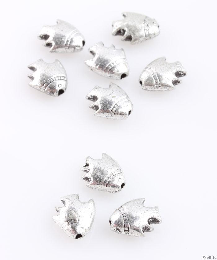 Hal akril gyöngy, antikolt ezüstszínű, 0.9 x 1.1 cm