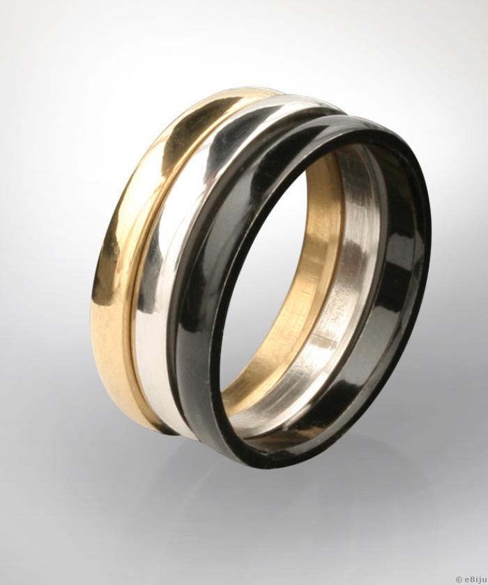 Három darabból álló uniszex gyűrű (méret 18 mm)