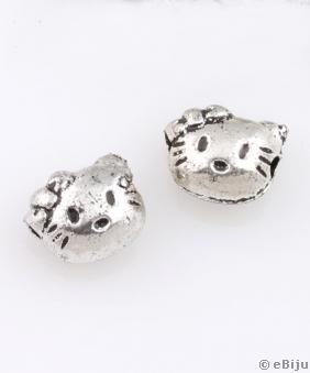 Hello Kitty akril gyöngy, ezüstszínű akril, 0.8 x 1 cm
