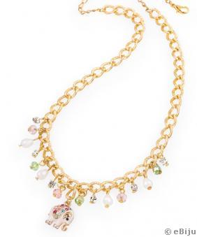 "Hindi Summer" nyakék, rózsaszín elefánttal