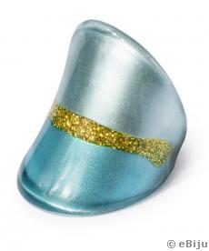 Kék-aranyszínű gyűrű akrilból