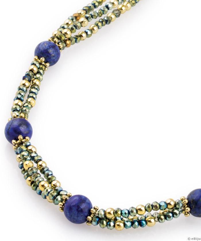 Lapis lazuli köves, többsoros nyakék