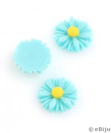 Margaréta virág cabochon, világoskék és sárga, 1.2 cm