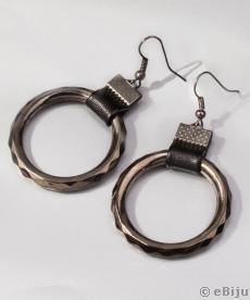 Minimalista stílusú fülbevaló, gunmetal akrilból