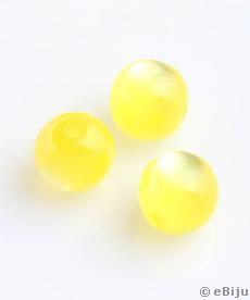 Műgyanta gyöngy, sérga, gömb forma, 1.2 cm