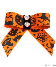 Narancssárga Halloween masni bross, tüskékkel