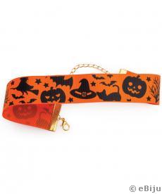 Narancssárga Halloween mintás choker