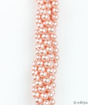 Őszibarack rózsaszín üveggyöngy, 0.8 cm