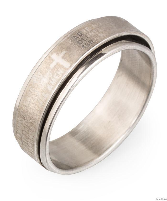 "Padre nuestro" ezüstszínű rozsdamentes acél gyűrű, antistressz