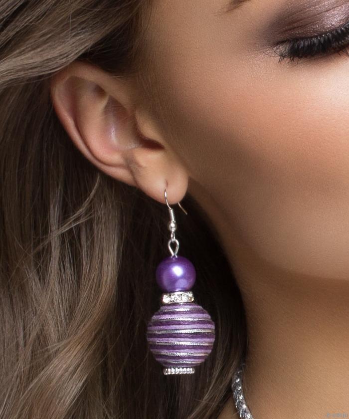 “Purple Attraction” fülbevaló