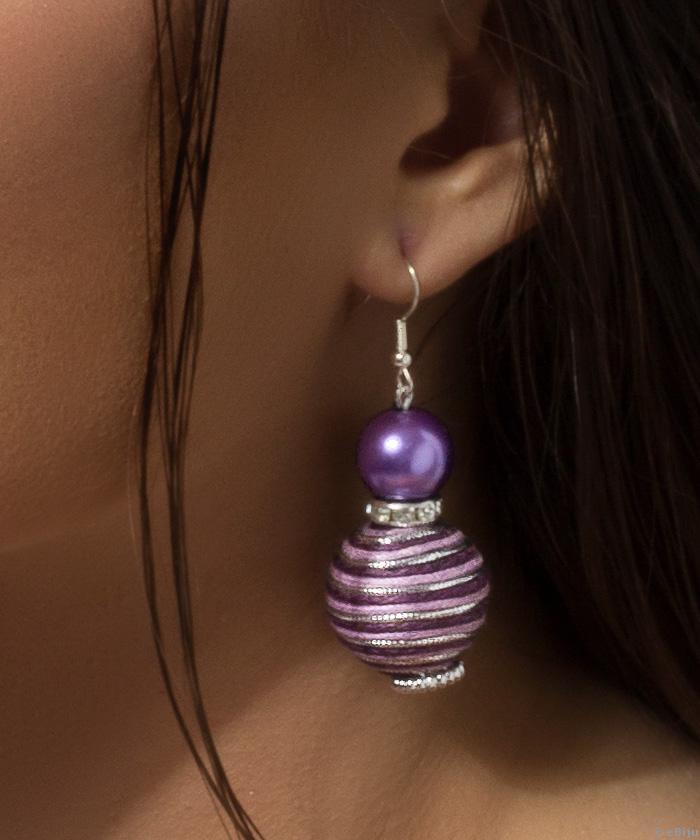 “Purple Attraction” fülbevaló