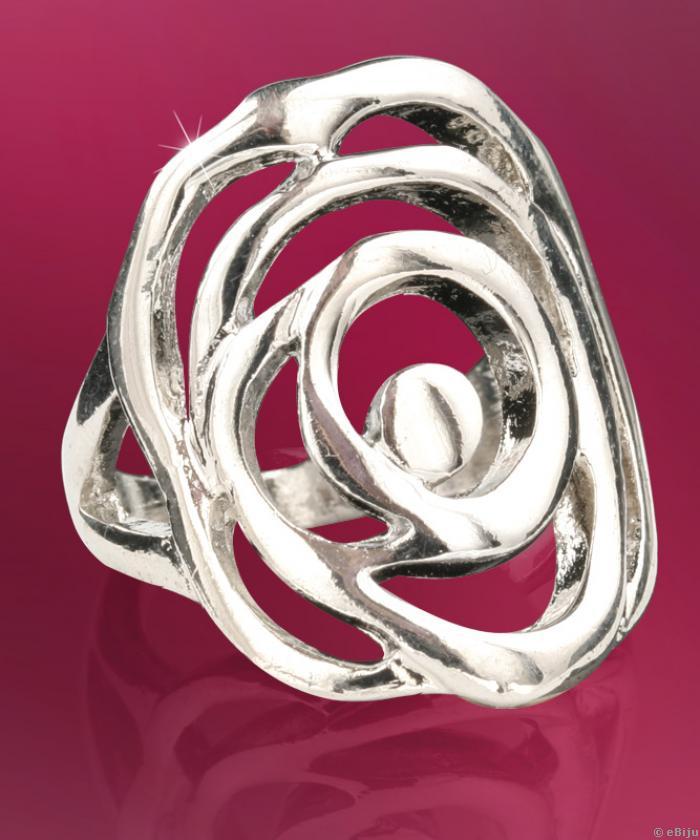 Rózsa gyűrű ezüstszínű fémből (16 mm)