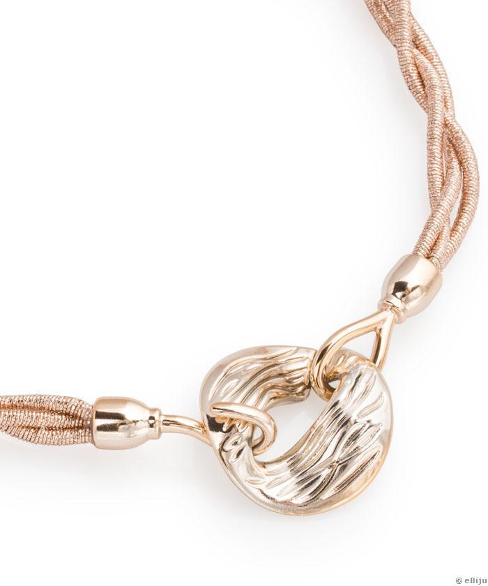 Rózsaszín-aranyszínű, lamé szálas nyakék