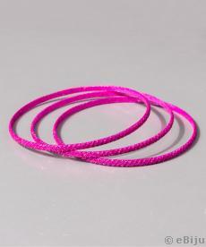 Rózsaszín csillámos Dance karkötő, három darabból