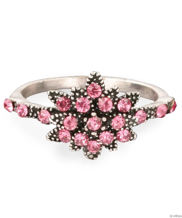 Rózsaszín hegyi virág gyűrű