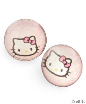 Rózsaszín Hello Kitty cica fülbevaló