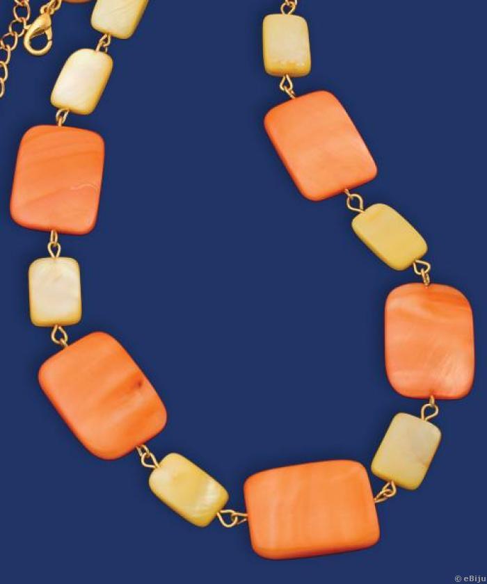 Sárga és narancssárga gyöngyház nyaklánc