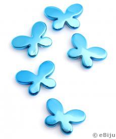 Stilizált pillangó akril gyöngy, kék színű, 3 x 2.2 cm