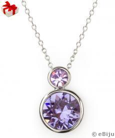 Swarovski kristályos medál ametiszt és viola színekkel