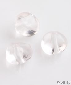 Szabálytalan formájú akril gyöngy, átlátszó, 1.1 x 1.3 cm