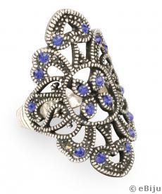 Széles gyűrű kék kristályokkal