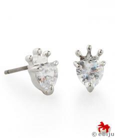 Szív formájú fülbevaló Swarovski Elements kristályokkal