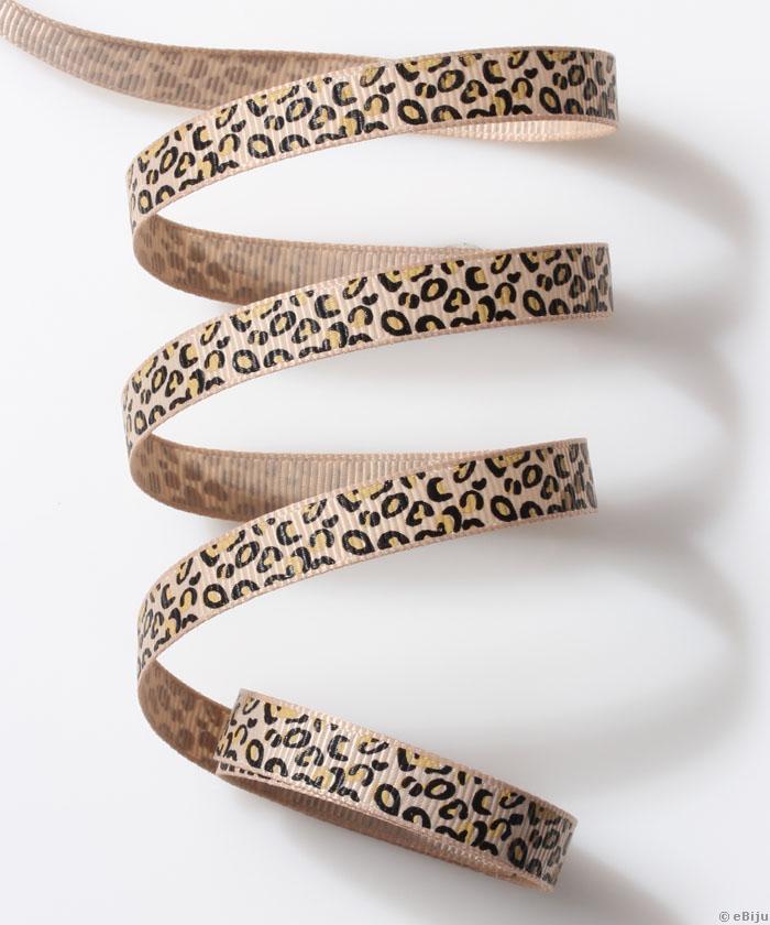 Textilszalag, leopárd print, 1 cm
