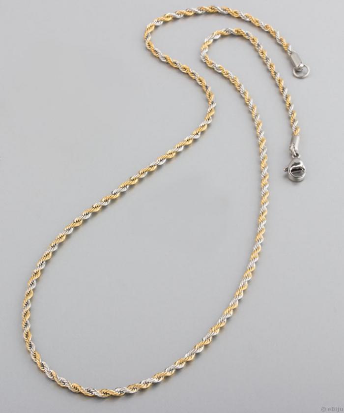 ÚJRACSOMAGOLT Ezüst- és aranyszínű rozsdamentes acél nyaklánc