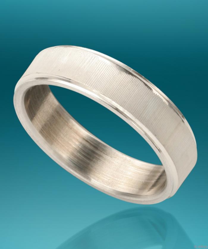 Uniszex gyűrű, fényes-matt ezüst, 17-es méret