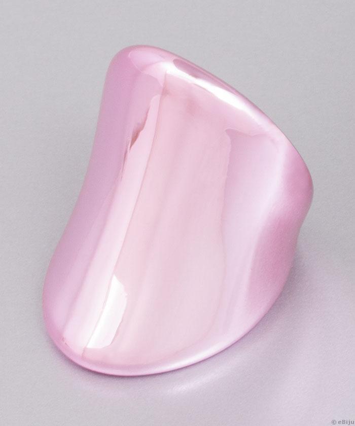Világos rózsaszín gyűrű, fémes fényű akril