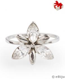 Virág alakú gyűrű, Swarovski Elements kristályokkal