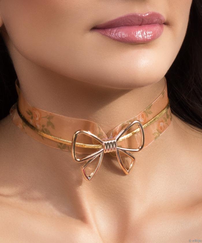 Virágmintás masnins choker