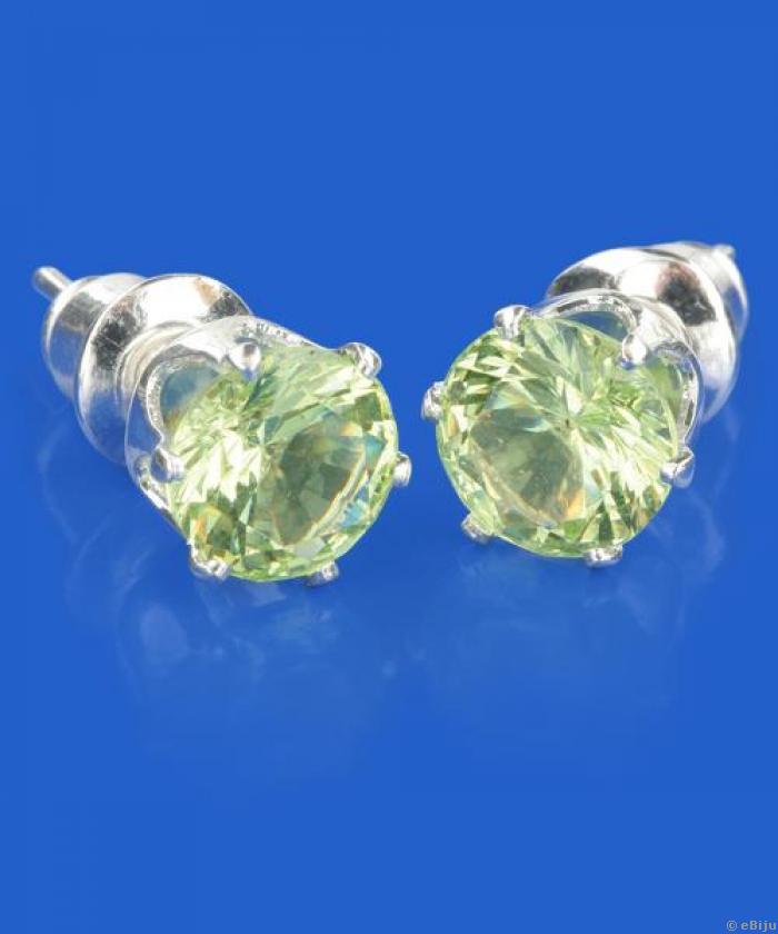 Zöld üvegkristály fülbevaló